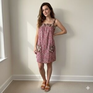 Ruby Rox Vintage 90s Y2K Mini Dress Pink Floral Tropical Boho‎ Sun Dress Small